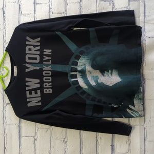 Zara Boys Collection Brooklyn New York Statue of Liberty Shirt Size 11/12